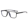 Occhiali sportivi quadrati montatura completa nero-grigio con lenti anti luce blu leggeri - Nero e Grigio