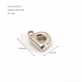 Polished silver 304 stainless steel letter D pendant charm with 9.66mm size specs - Letter D / Steel