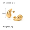Orecchini a goccia placcati oro 18K lucidi con altezza 20 mm e finitura a specchio - 23x12mm / Oro