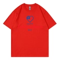 T-shirt rouge fête de l'indépendance avec imprimé Happy Day et motif de cœur - Rouge