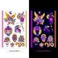 DWYG14 UV fluorescent temporary tattoo stickers with lion, eagle, and phoenix designs - Fluorescent DWYG-014
