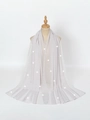 Close-up of light gray chiffon shawl with sparkling rhinestones on a mannequin - Light Gray / 200