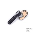 Detail view of medical otoscope enamel pin badge, 4.5x2.1cm black and beige zinc alloy brooch - Otoscope Style