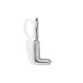 Elegant silver metallic bubble letter L pendant charm for DIY necklace bracelet jewelry - Letter L / Silver