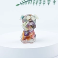 Miniature Schnauzer figurine crafted with colorful crushed crystal and resin art decor - 48 Colorful Shell