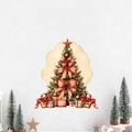 Deko-Weihnachtsbaum Wandaufkleber mit roten Schleifen und Geschenken für festliche Deko - PH-QT1240