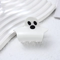 Pinza per capelli a fantasma bianco per Halloween in resina acrilica lucida - 6cm / Piccolo Fantasma