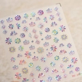 Adesivi per unghie floreali olografici M-383 con effetto laser aurora e motivi glitterati - Aurora Laser Fiore Geometrico (M-383)