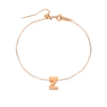 Cavigliera oro rosa con ciondolo lettera Z 3D e chiusura a molla regolabile per donna - Z-Oro Rosa