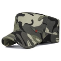 Berretto militare camouflage classico con ricamo a stella rossa e parte superiore piatta - Regolabile / Mimetico