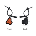 Lucky number 4 keychain made of black lychee grain PU leather with orange accents - Number 4-Black/Orange