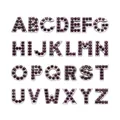 Set of 26 purple rhinestone 8mm alloy letters for DIY bracelet and phone chain making - Full Rhinestone Alphabet Style / A-Z Full Set / Black Purple