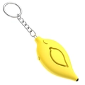 Leaf-shaped personal safety alarm in yellow finish with metal keychain and button detail - Yellow