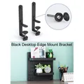 Black metal desk-edge C-clamp bracket set for hole-free pegboard mounting - Pegboard Table-Edge Clamp - Black
