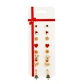 Christmas earring set with 9 pairs featuring reindeer, trees, and snowmen motifs - Style 09 (10976)