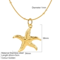 Minimalist gold starfish pendant necklace with stainless steel snake chain for women - Gold-Starfish Necklace (G8)