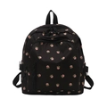 Minimalistischer schwarzer Rucksack mit rosa Blumenmuster und verstellbaren Trägern - Schwarz