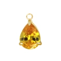 Pear-shaped yellow zircon birthstone pendant with gold plated stainless steel setting - Steel Color Setting / Nov Golden (Zirconia)