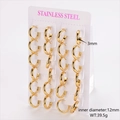 Details zu 3mm dicken goldenen Edelstahl-Creolen mit 12mm Innendurchmesser im 12er-Set - Groß: 3mm Dicke 12mm Innendurchmesser (12 Paare)