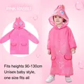 Imperméable lapin rose pour enfants de 90-130cm avec oreilles mignonnes sur la capuche - Taille unique / Lapin Rose
