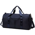 Large dark blue fitness bag with independent shoe compartment and adjustable shoulder strap - Dark Blue