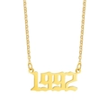 Collier en acier inoxydable 18K doré avec pendentif année 1992 en style gothique - 1992