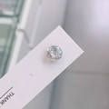 8mm octagon cut sparkling crystal stud earring with titanium steel screw back - Single Piece / Iridescent White