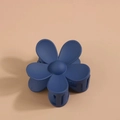 Matte dark blue flower claw clip with candy color finish for elegant hairstyles - Navy Blue