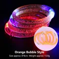 Orange LED glowing acrylic bubble bracelet with colorful flashing light effects - Orange/Bubble Style