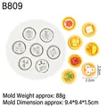 White silicone mold for miniature dim sum snacks like buns and dumplings with 7 cavities - Chinese Dim Sum Bun Shaped Mold (B809) / Gray