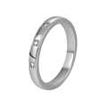Bague minimaliste argentée avec trois zircons incrustés et un placage de haute qualité 18K - US 6 / Argenté
