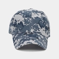 Front view of digital camouflage baseball cap with curved brim and durable fabric - Adjustable / Navy Blue Digital Camouflage