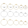 Componentes de pendientes de aro de acero inoxidable oro y plata, tallas 20mm a 40mm - 20mm / Dorado