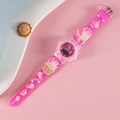 Pink kids electronic watch with 3D unicorn silicone strap and digital display - Unicorn 4 Rose Red