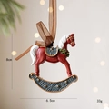 Red vintage rocking horse Christmas tree hanging ornament with size 8cm and weight 33g - Retro Red Rocking Horse