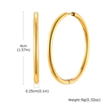 Detailed view of gold hoop earrings showing 4cm diameter and 0.25cm thickness dimensions - 4*2.5mm / Gold