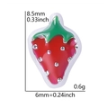 Strawberry fruit charm in red and green enamel for DIY floating locket bracelets - Strawberry