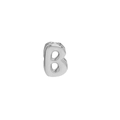 Silver alphabet B bubble charm in smooth 18k brass for DIY name bracelets - Letter B Pendant / White Gold