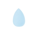 Macro shot of a light blue teardrop makeup sponge showing fine non-latex texture - Blue