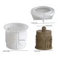 European castle storage jar silicone mold set with detailed dimensions in cm and inches - Palace House (Base + Lid Set)