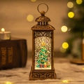 Christmas lantern decoration with miniature tree inside a vintage bronze finish frame - 2024 New Hollow Tree Gift Lamp