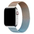 Milanese mesh watch strap with rose gold to light blue gradient for Apple Watch - 27 Gradient Retro Gold And Blue / 38/40/41/42mm