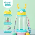 Green deer antler straw cup with 420ml capacity and portable shoulder strap - 600ml Green Single Drink Style