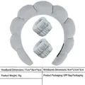 Light gray flannel spa headband and wristband set for washing face with soft plush texture - 8-light Gray Terry Cloth Headband + 1 Pair Of Wristbands