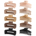 10-piece matte hair claw set in square and curved styles with Morandi neutral tones - 10-Piece Set