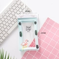 Glow-in-the-dark waterproof phone pouch with mint green edge and flamingo design - Air Cushion Style / Green Bird Flamingo