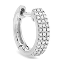 Silver cartilage stud earring with multi-row clear zircon stones and screw back - 2# Multi-layer Hoop / Platinum