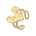 Minimalistischer goldener Herzring mit gehämmerter Textur und breitem, offenem Design - VJ574 Gehämmertes Herz / Gold