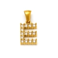 Pendentif lettre E en acier inoxydable doré serti de zircons brillants pour collier - Lettre E (SP148G-E)