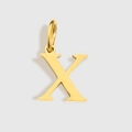 Ciondolo lettera X lucido placcato oro 18k in acciaio al titanio per gioielli fai-da-te - Lettera X (ZP30271) / Argento